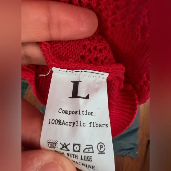 EUC Ezapine Red Crochet Coverup - Picture 11 of 11